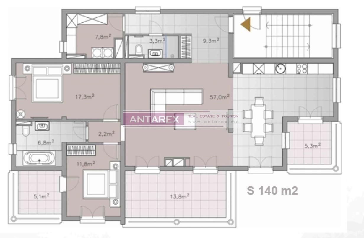 Апартаменты в Кумборе, Черногория, 165 м² - фото 19