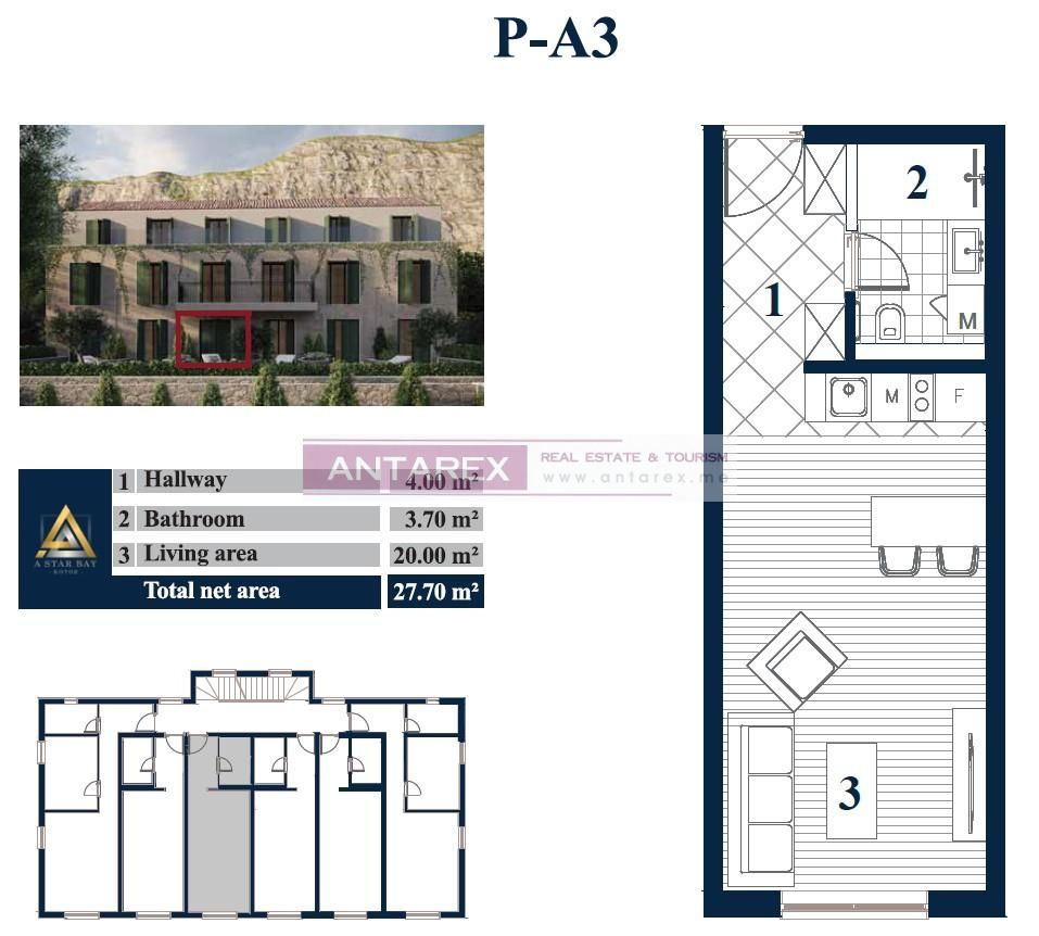 Апартаменты в Прчани, Черногория, 38.6 м² - фото 17