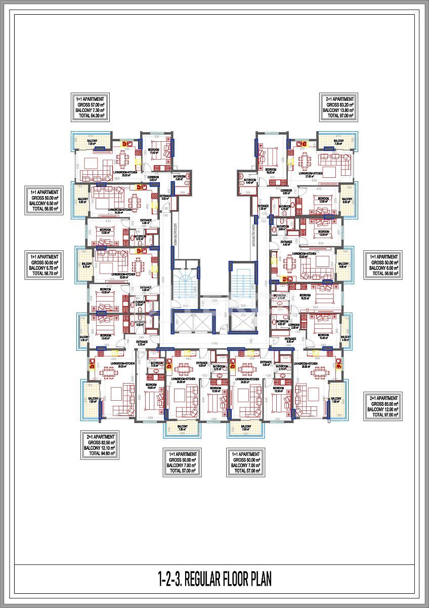 Апартаменты в Алании, Турция, 57 м² - фото 8