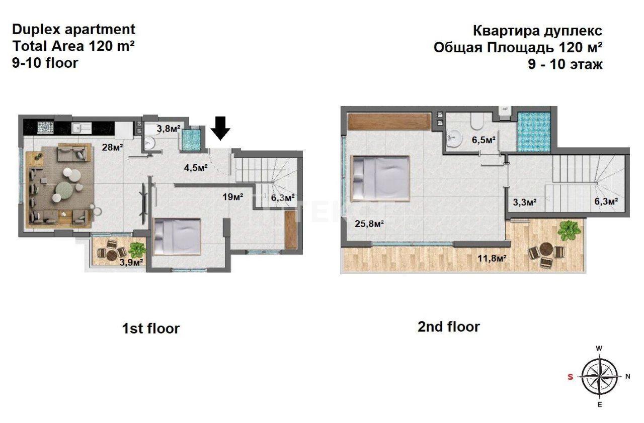 Апартаменты в Алании, Турция, 65 м² - фото 14