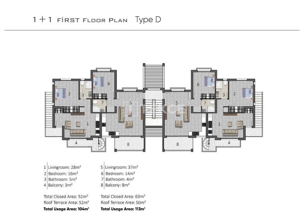 Апартаменты в Кирении, Кипр, 57 м² - фото 15