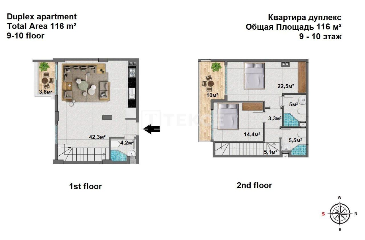 Апартаменты в Алании, Турция, 65 м² - фото 15