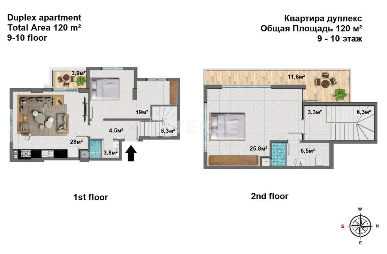 Апартаменты в Алании, Турция, 65 м² - фото 16