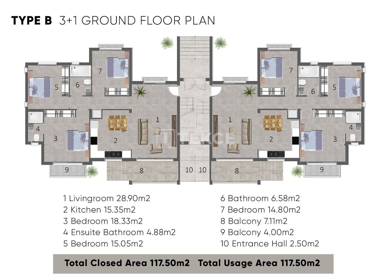 Апартаменты в Кирении, Кипр, 57 м² - фото 17