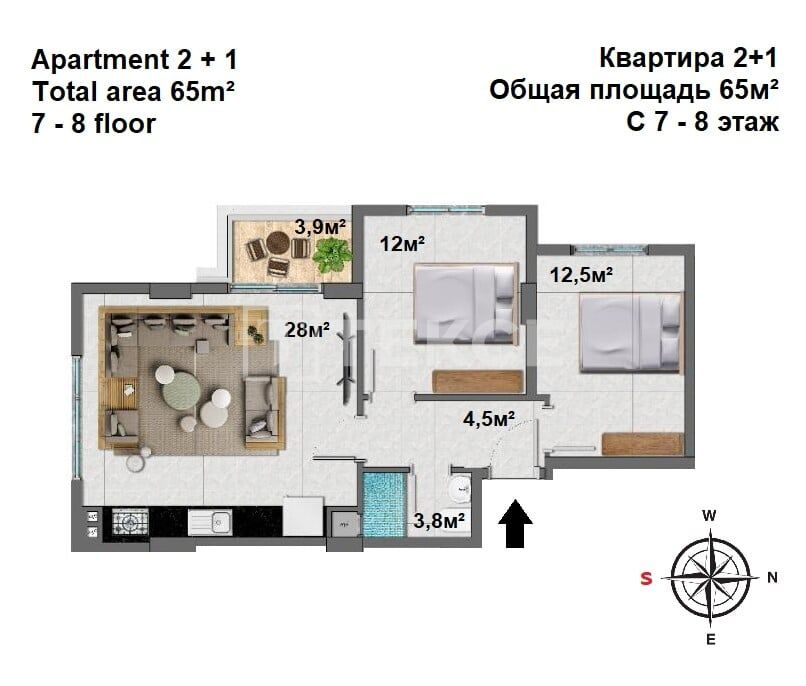 Пентхаус в Алании, Турция, 135 м² - фото 18