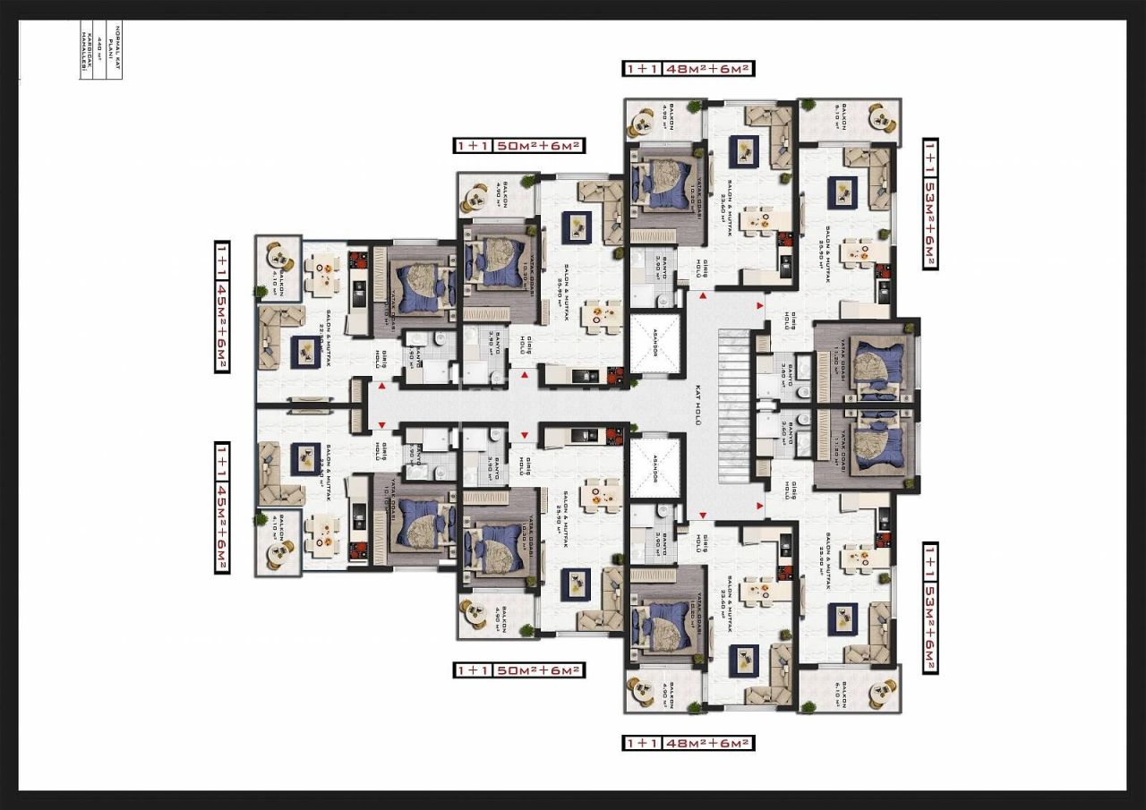 Апартаменты в Алании, Турция, 70 м² - фото 14