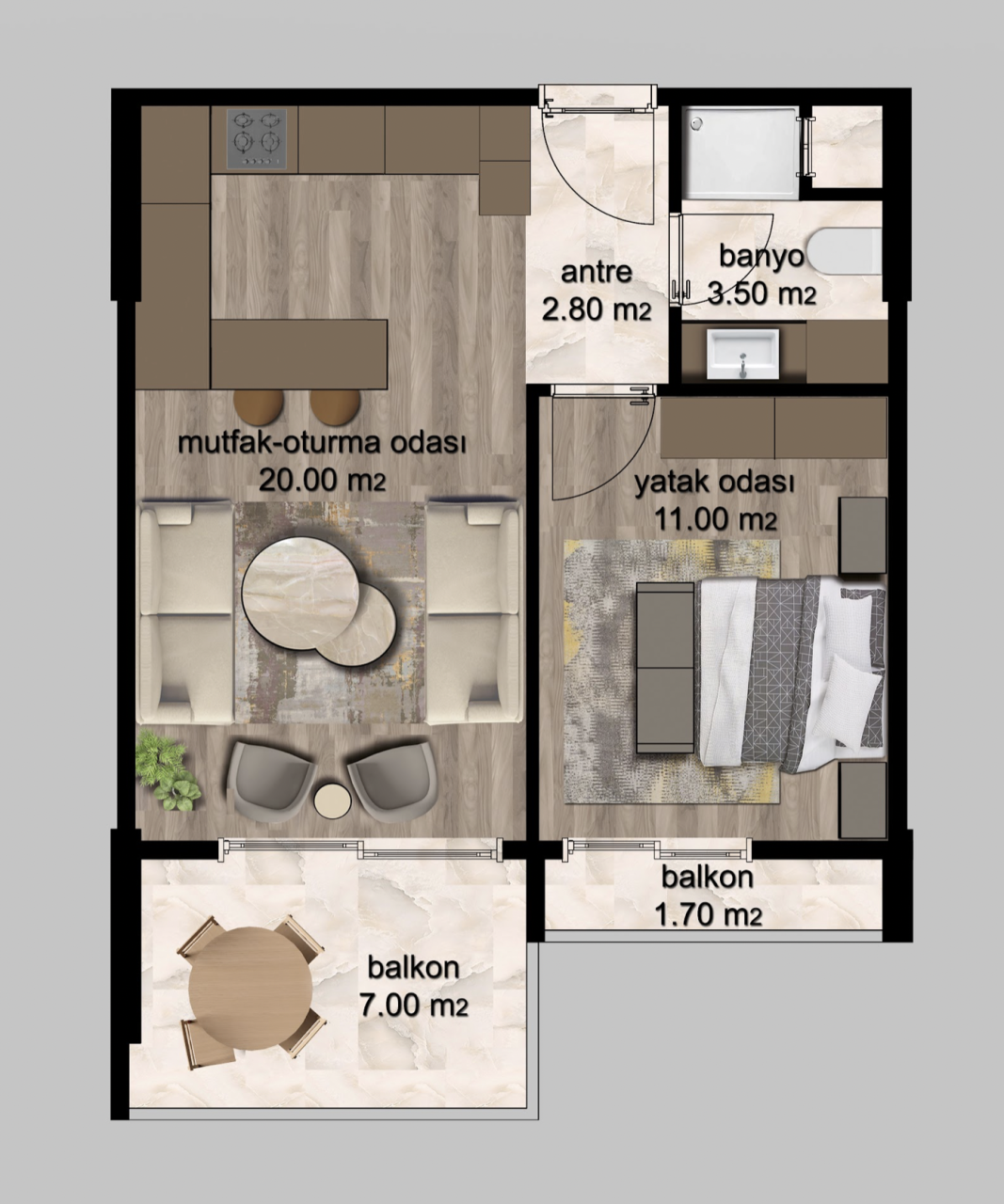 Квартира в Мерсине, Турция, 40 м² - фото 9