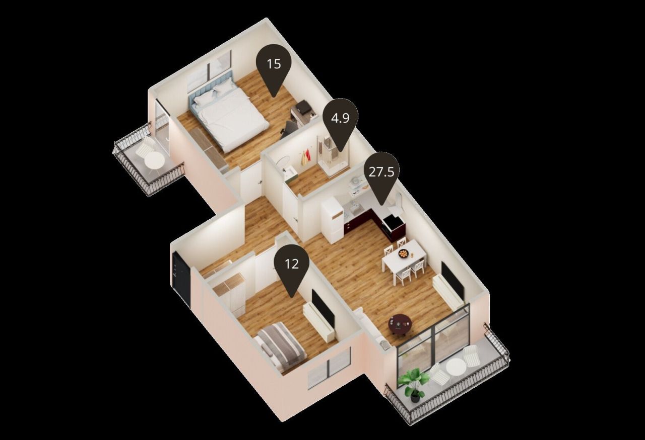 Квартира в Святых Константине и Елене, Болгария, 91 м² - фото 4