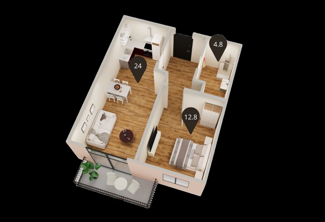 Квартира в Святых Константине и Елене, Болгария, 71 м² - фото 5