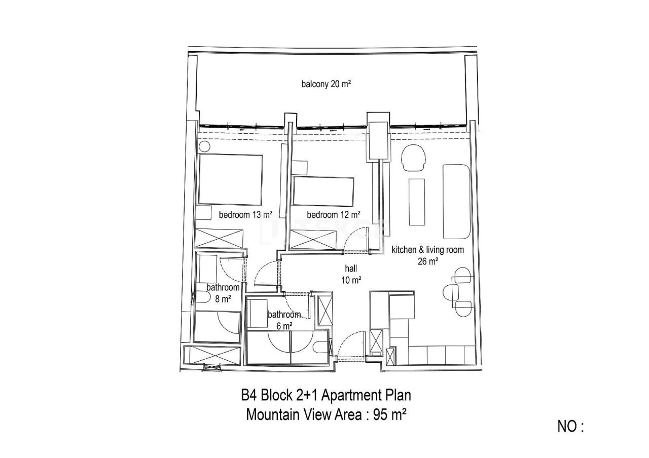 Апартаменты в Алании, Турция, 81 м² - фото 12