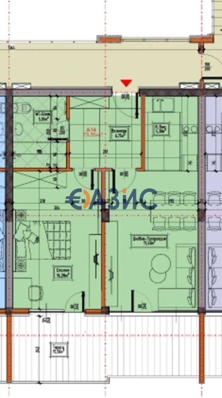 Апартаменты в Кошарице, Болгария, 103.2 м² - фото 4