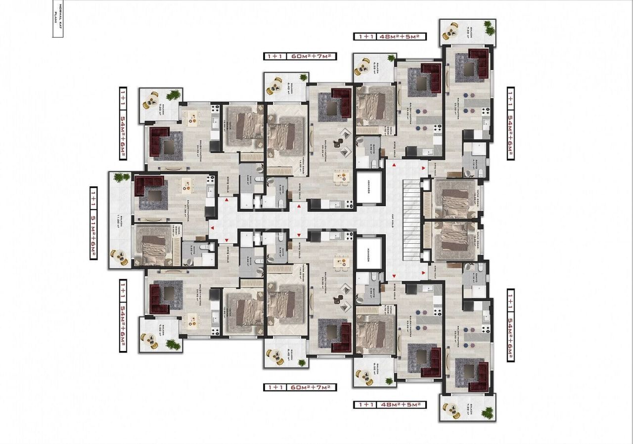 Апартаменты в Алании, Турция, 70 м² - фото 6