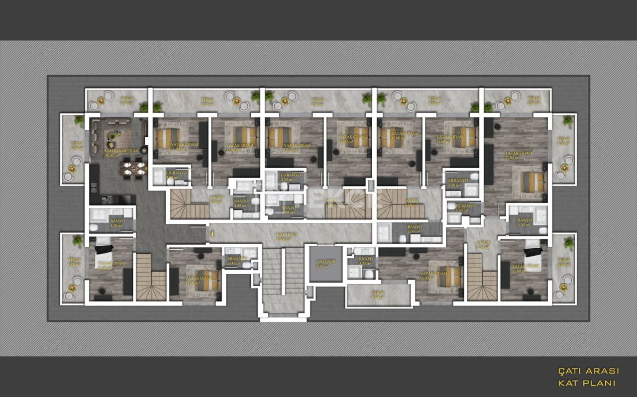 Апартаменты в Алании, Турция, 75 м² - фото 18