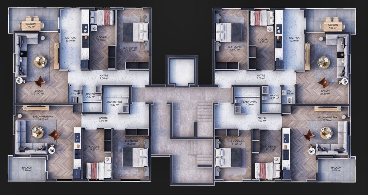Квартира в Анталии, Турция, 84 м² - фото 3
