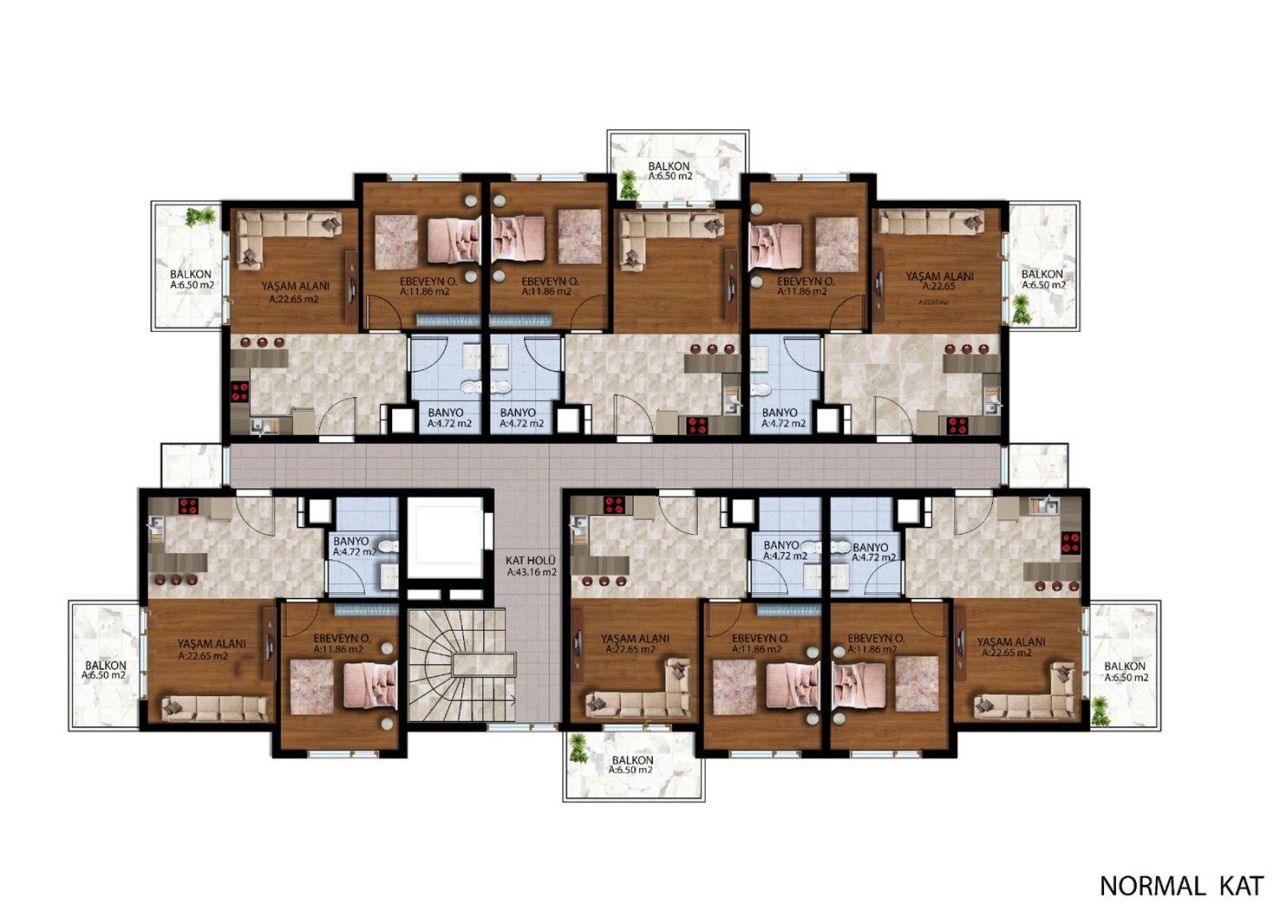 Квартира Алтынташ, Турция, 55 м² - фото 4