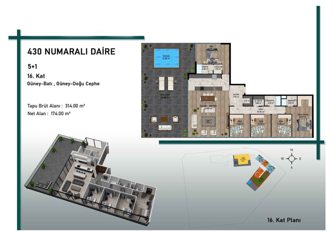 Квартира Алтынташ, Турция, 42 м² - фото 4