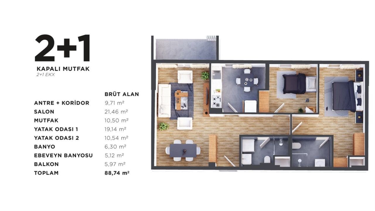 Квартира в Анталии, Турция, 48 м² - фото 5
