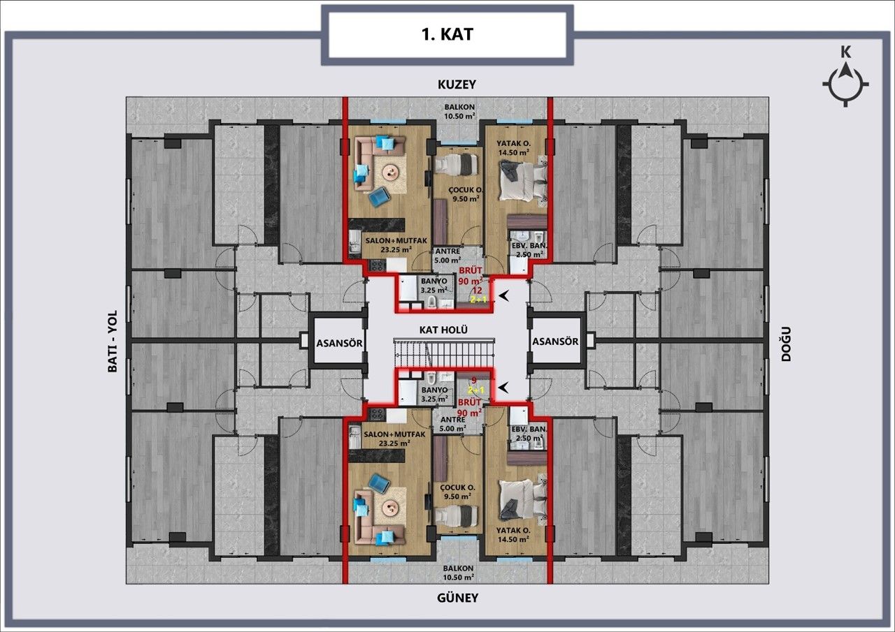 Квартира Центр, Турция, 90 м² - фото 5