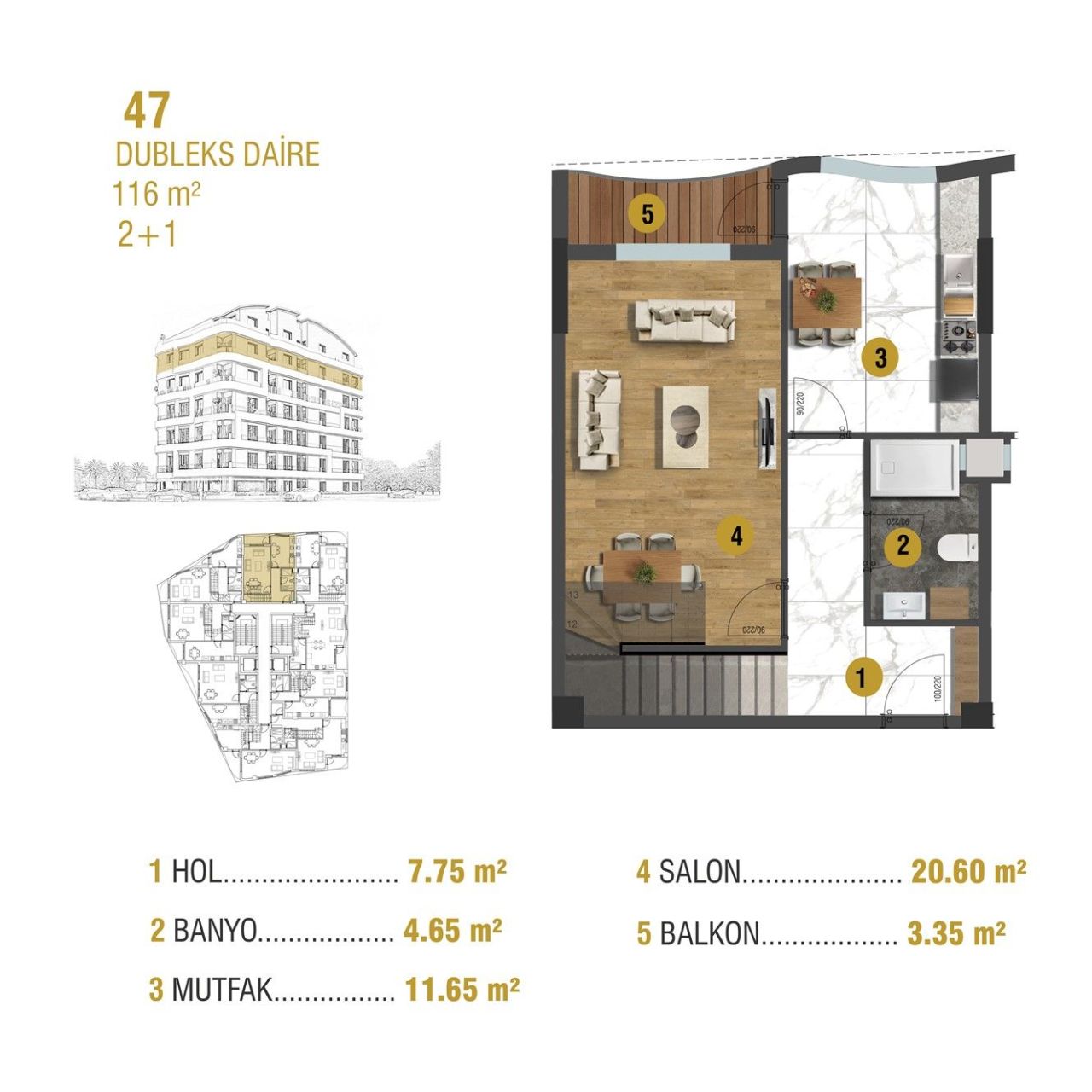 Квартира Центр, Турция, 54 м² - фото 5