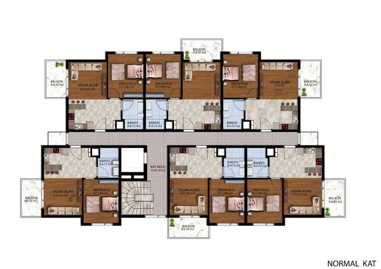 Квартира Алтынташ, Турция, 65 м² - фото 5