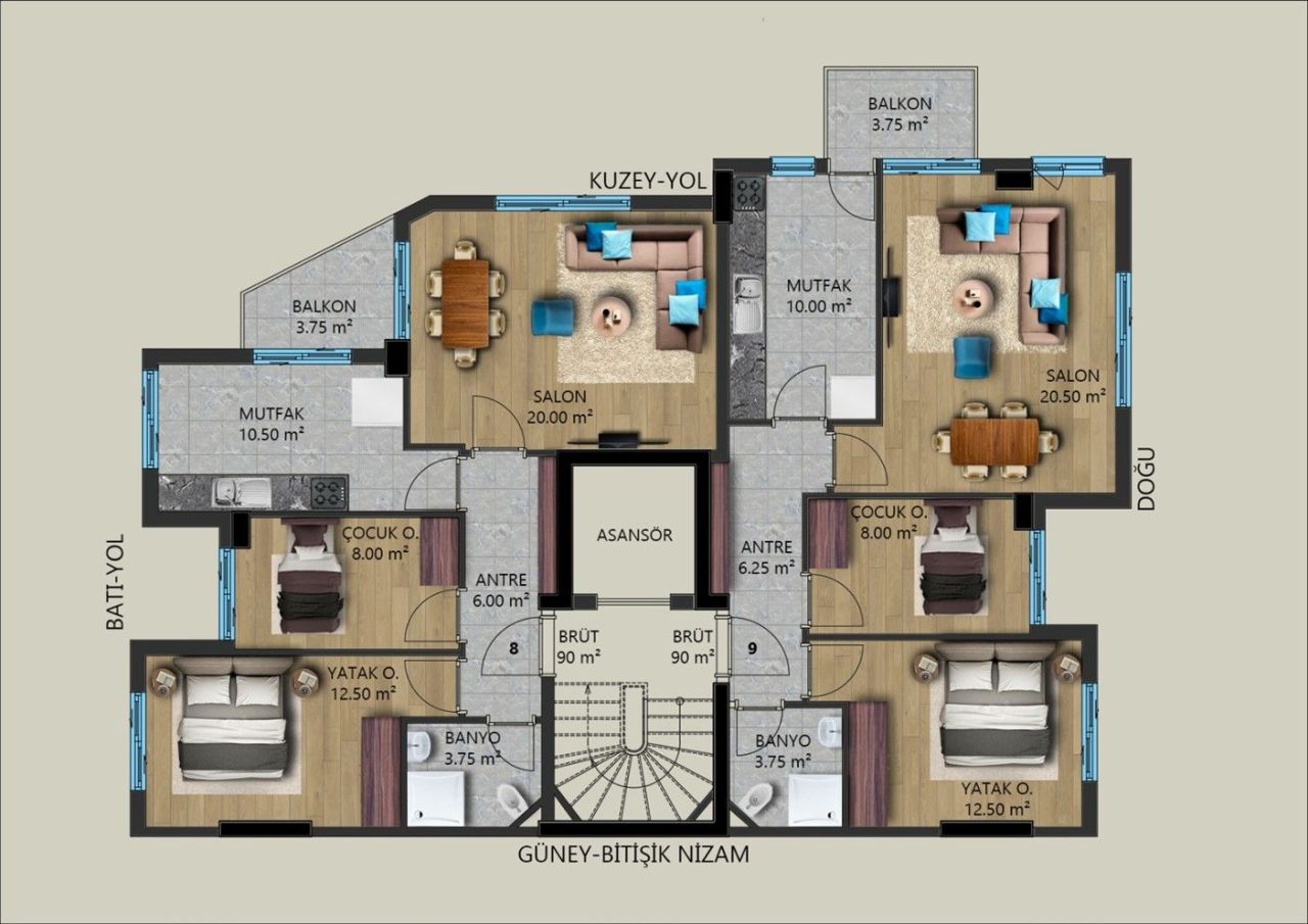 Квартира Центр, Турция, 90 м² - фото 6