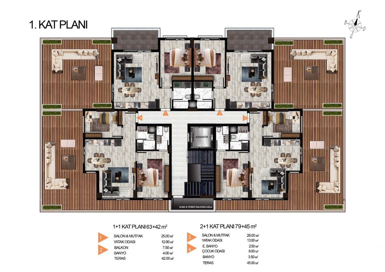 Квартира Алтынташ, Турция, 47 м² - фото 6