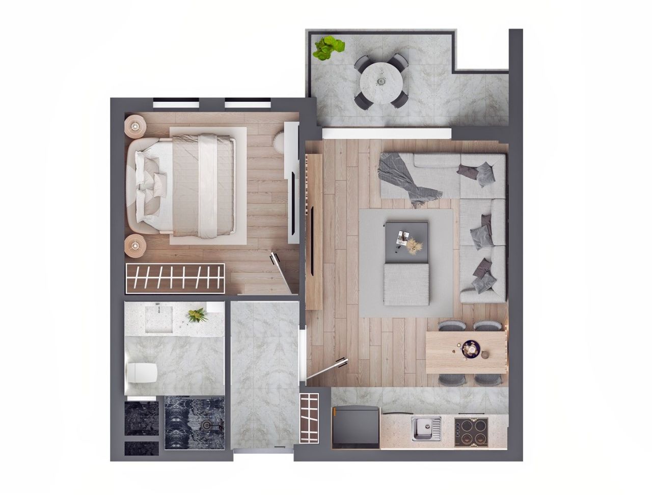 Квартира Алтынташ, Турция, 60 м² - фото 6