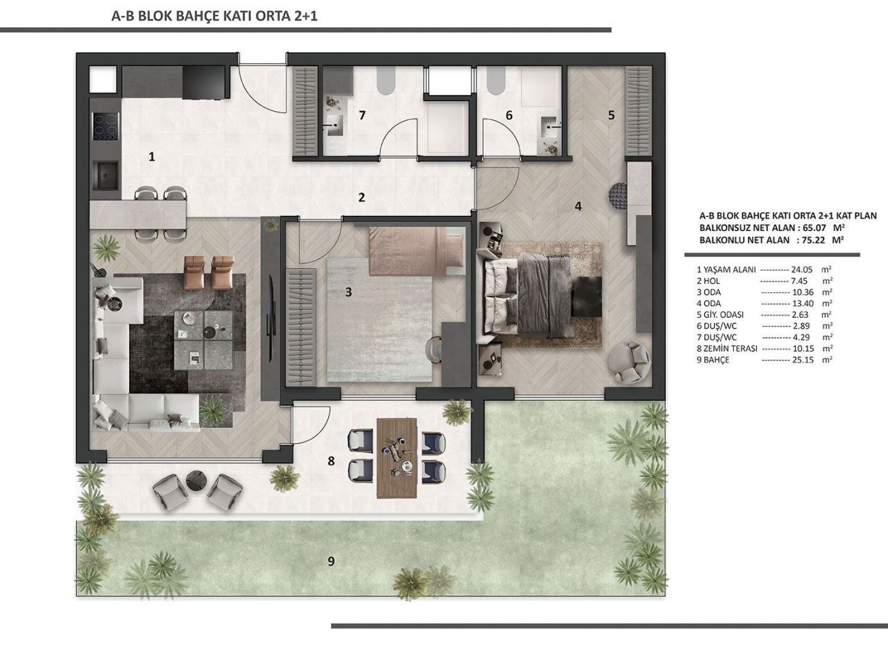 Квартира Алтынташ, Турция, 75 м² - фото 7