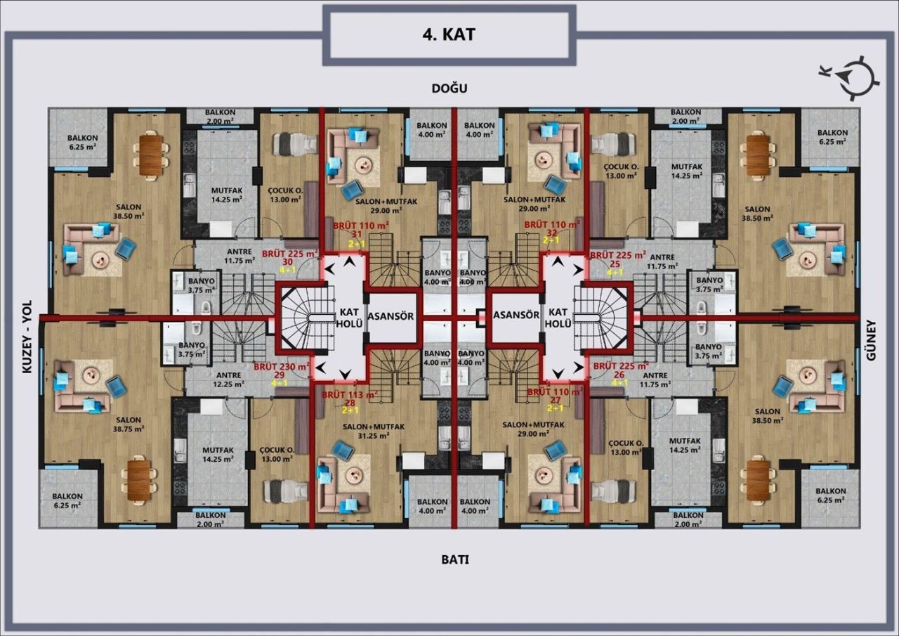 Квартира Центр, Турция, 100 м² - фото 8