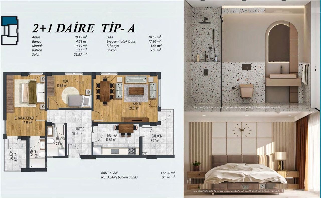 Квартира Алтынташ, Турция, 95 м² - фото 9