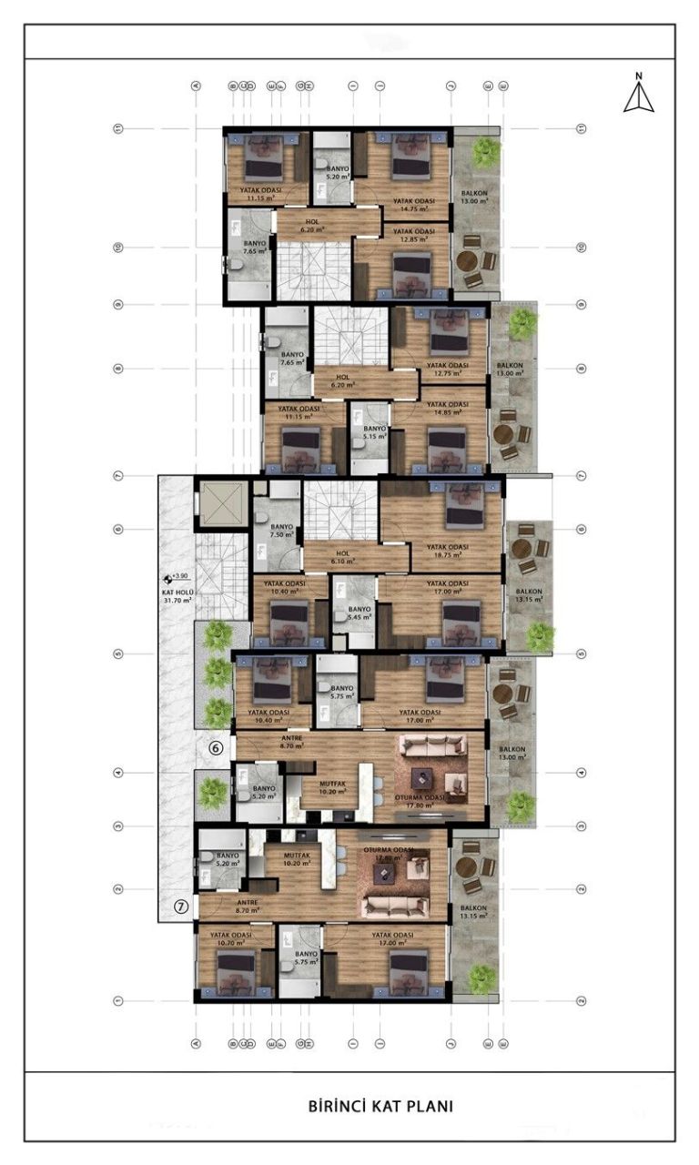 Квартира Алтынташ, Турция, 76 м² - фото 9