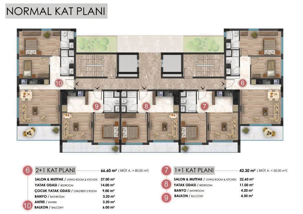 Квартира Алтынташ, Турция, 50 м² - фото 10