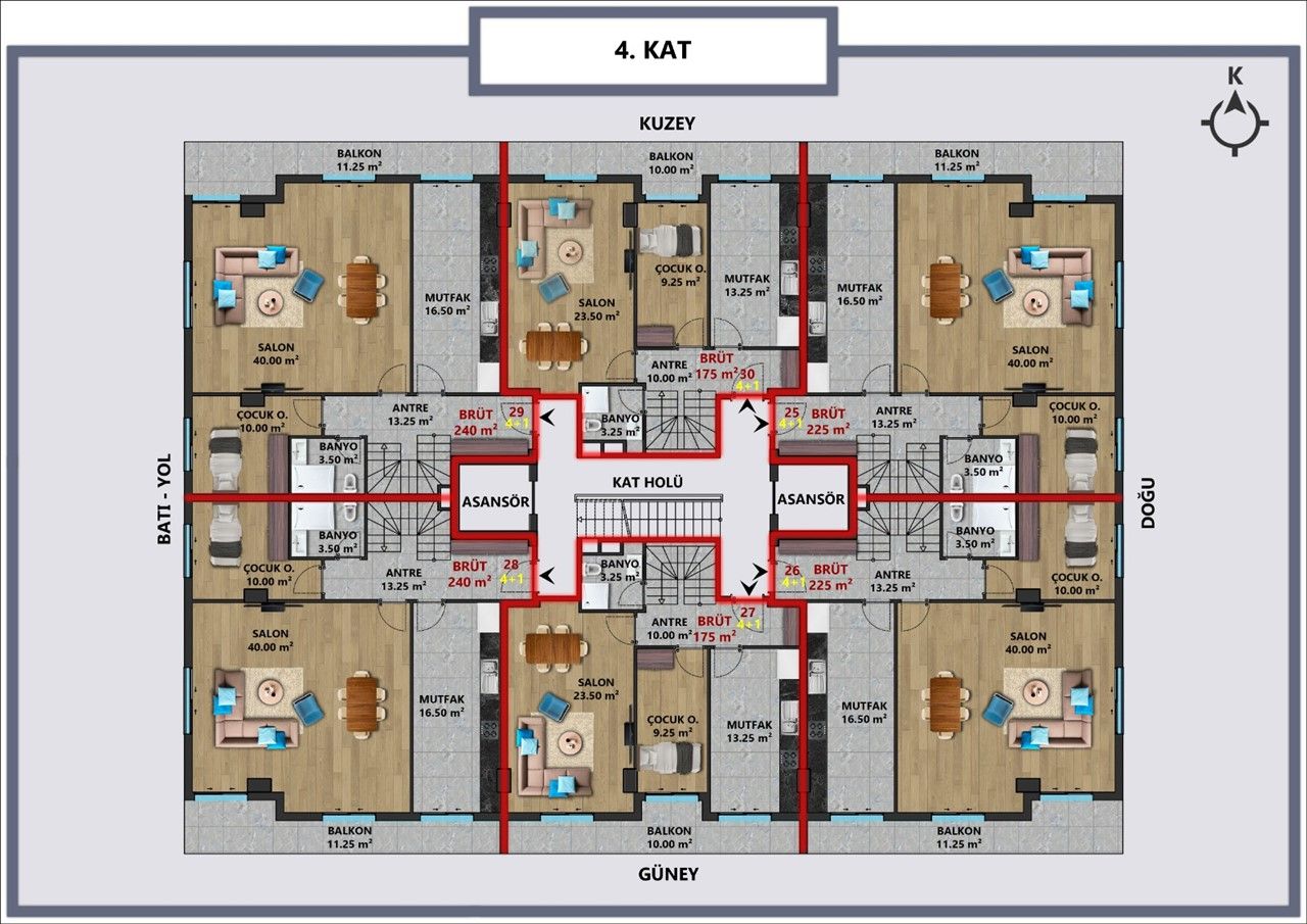 Квартира Центр, Турция, 90 м² - фото 10
