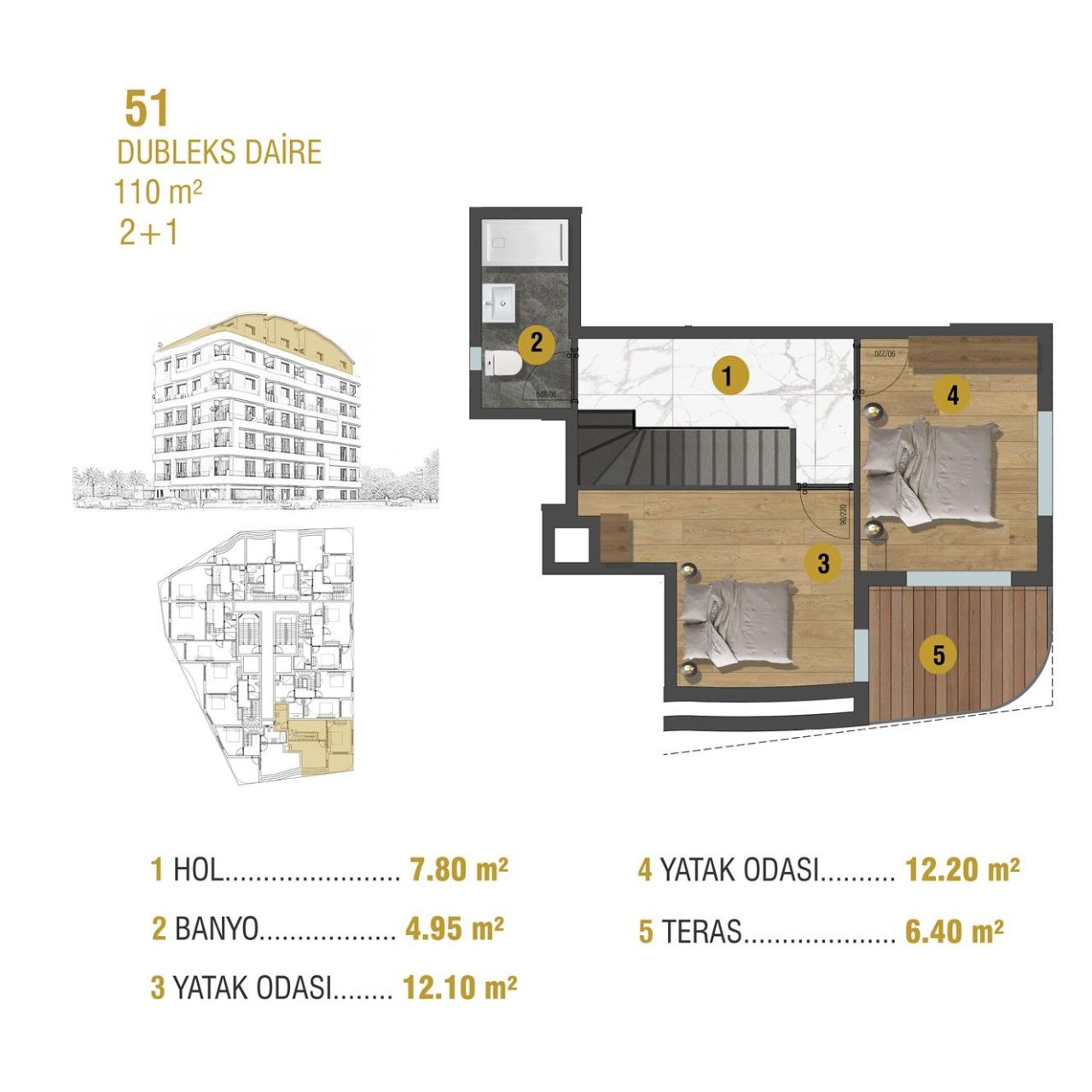 Квартира Центр, Турция, 54 м² - фото 14