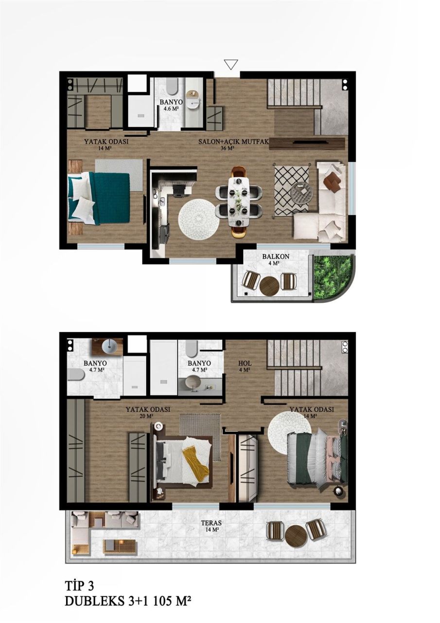 Квартира Алтынташ, Турция, 58 м² - фото 14