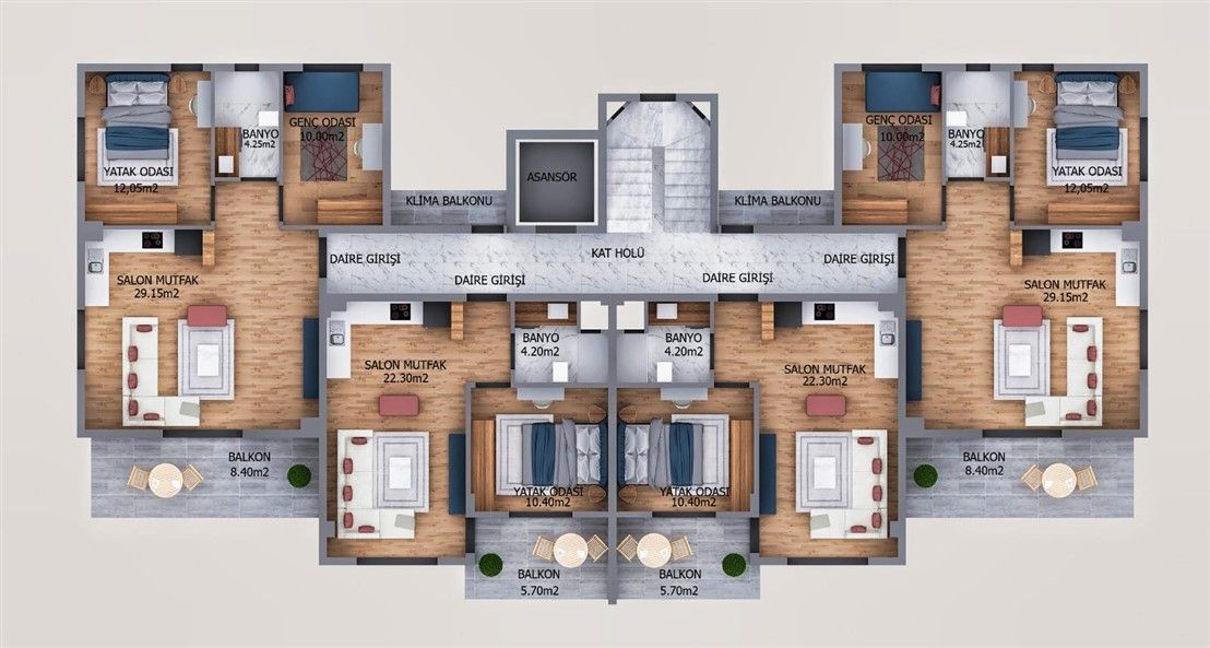 Квартира Алтынташ, Турция, 80 м² - фото 14