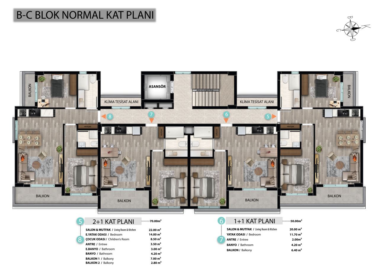 Квартира в Анталии, Турция, 95 м² - фото 14