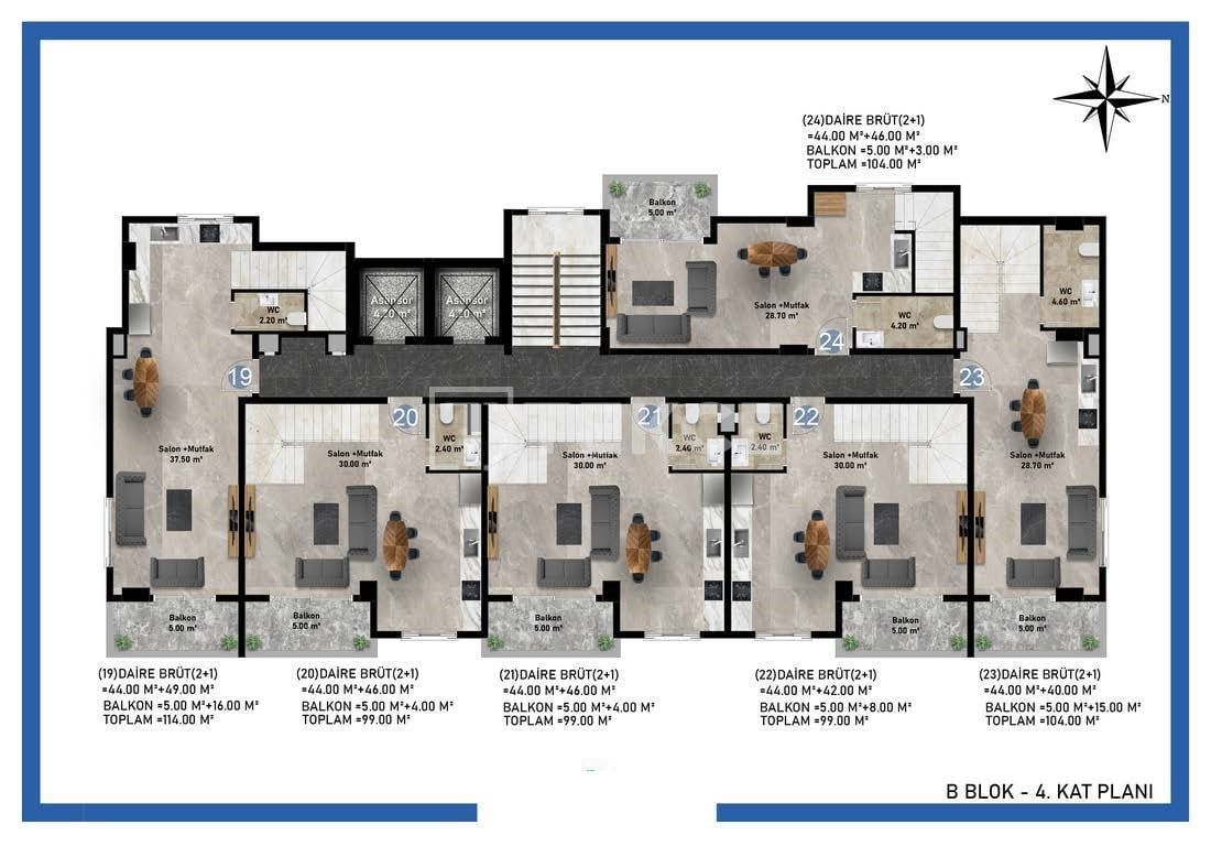 Пентхаус в Алании, Турция, 100 м² - фото 13
