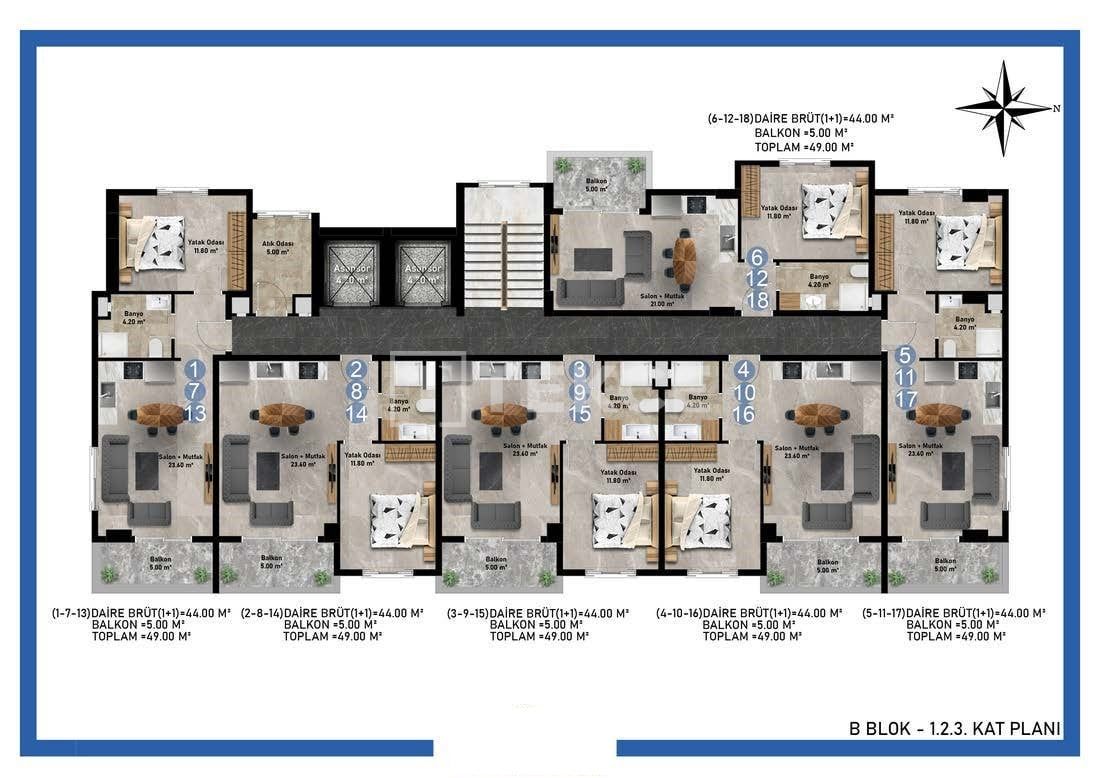 Пентхаус в Алании, Турция, 100 м² - фото 14