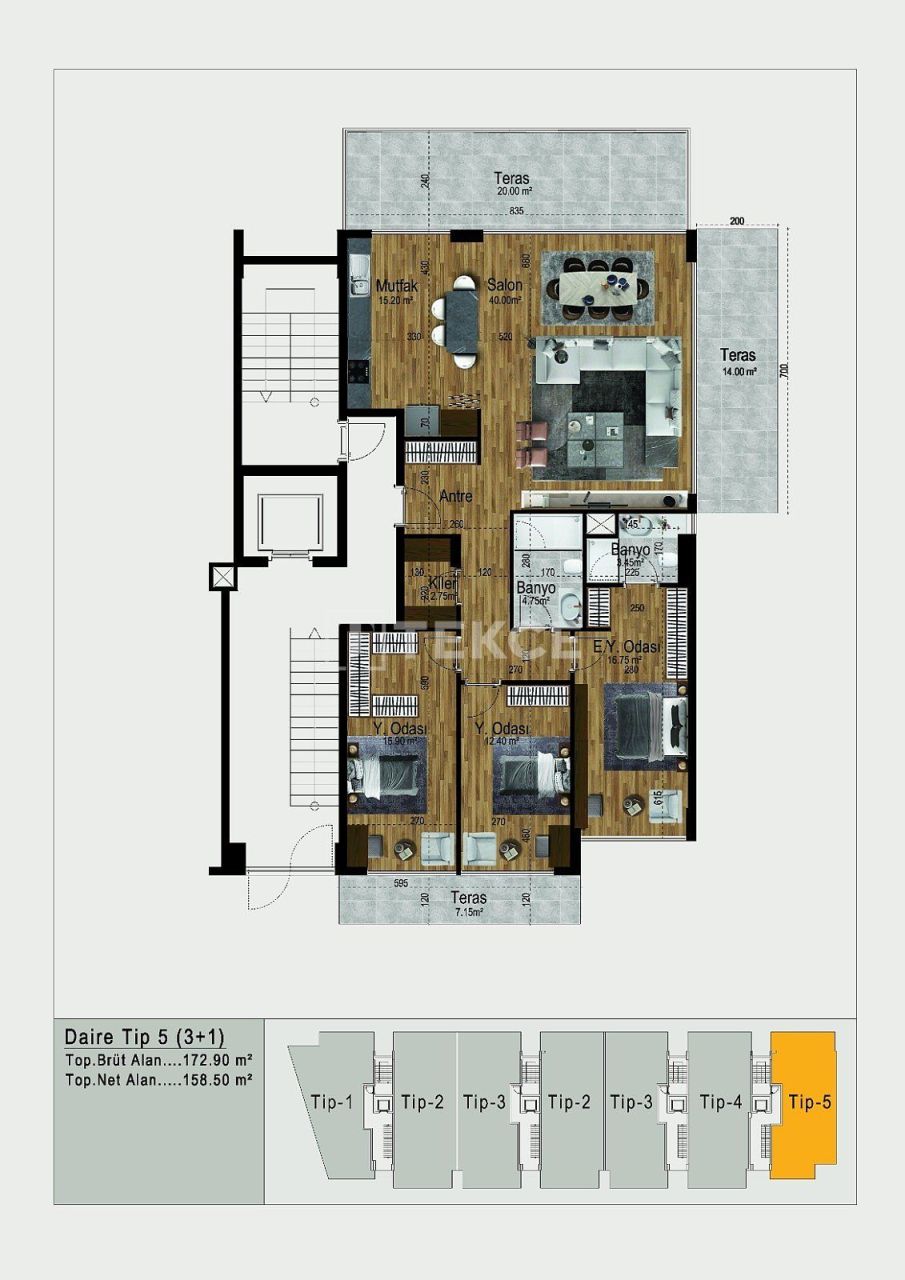 Пентхаус в Анталии, Турция, 155 м² - фото 19