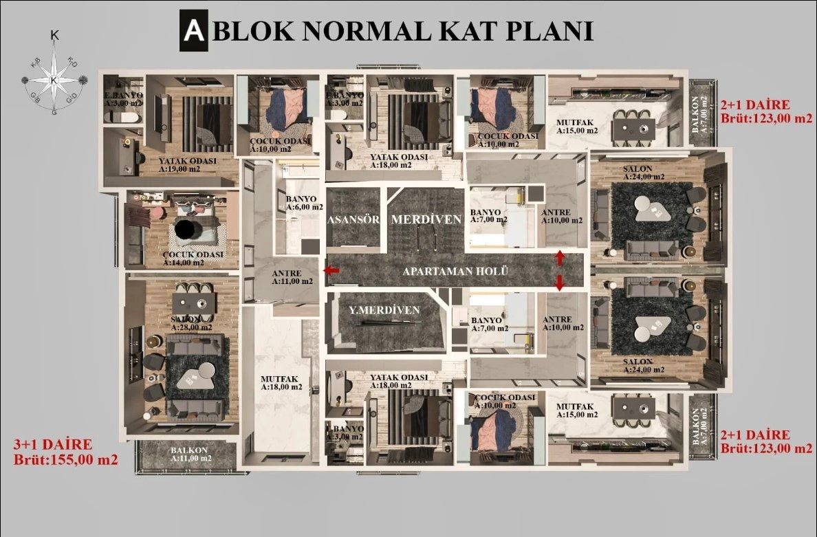 Квартира в Анталии, Турция, 125 м² - фото 14