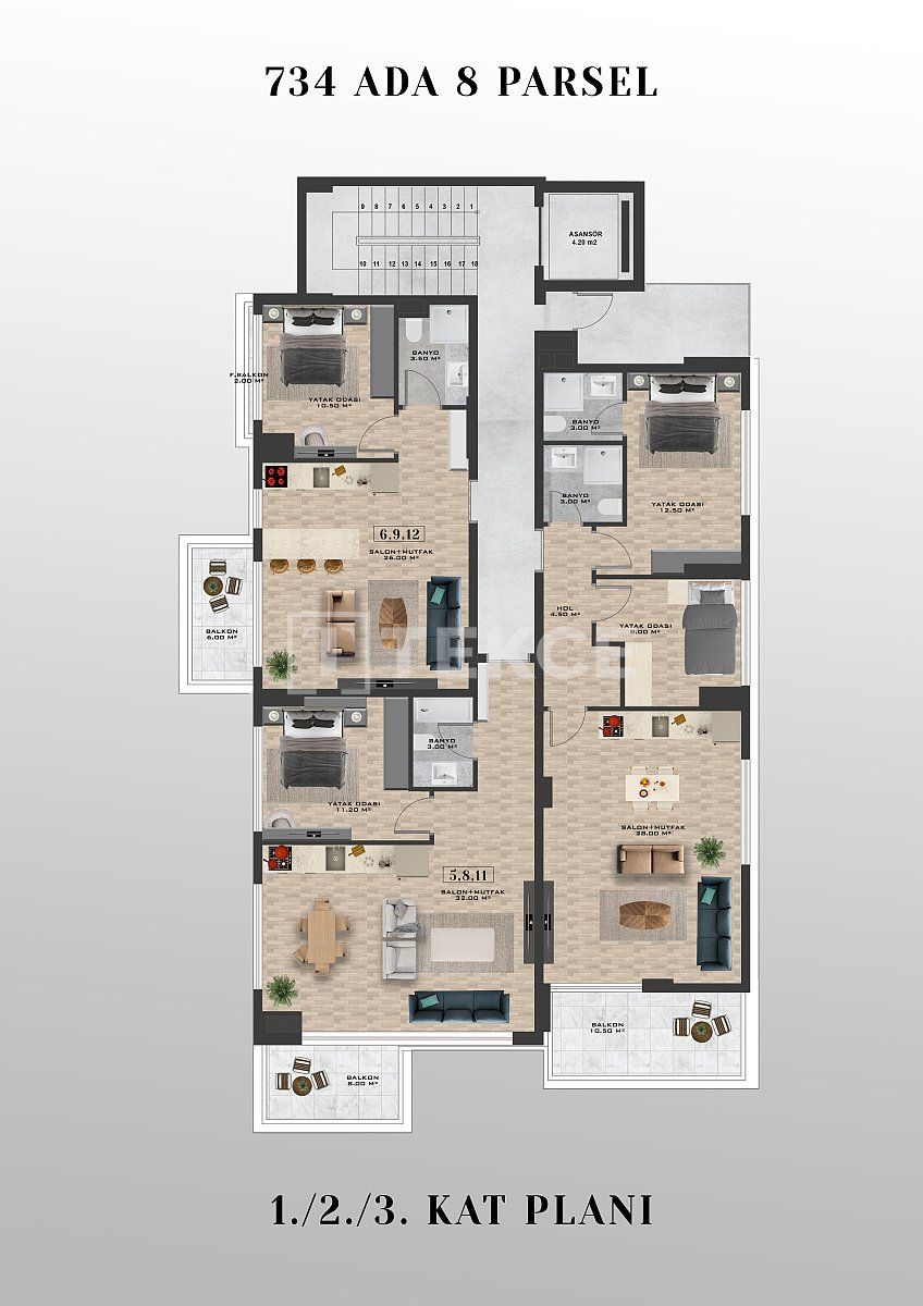 Апартаменты в Алании, Турция, 117 м² - фото 14