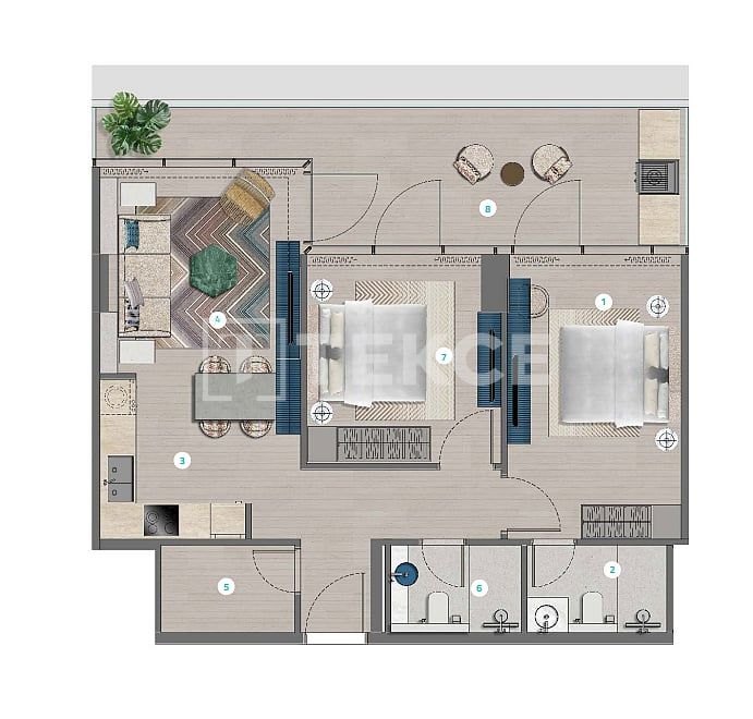 Апартаменты Остров Аль-Марджан, ОАЭ, 204 м² - фото 9