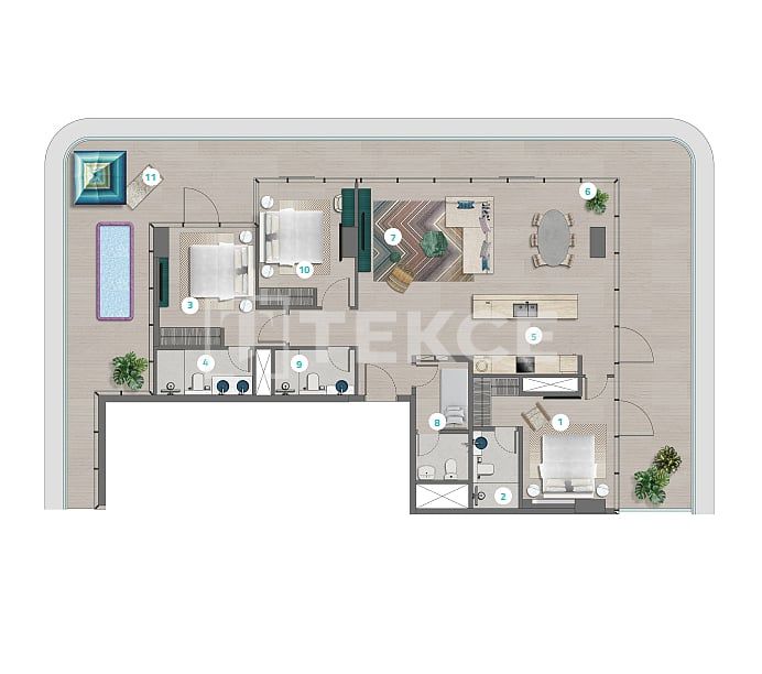 Апартаменты Остров Аль-Марджан, ОАЭ, 70 м² - фото 10