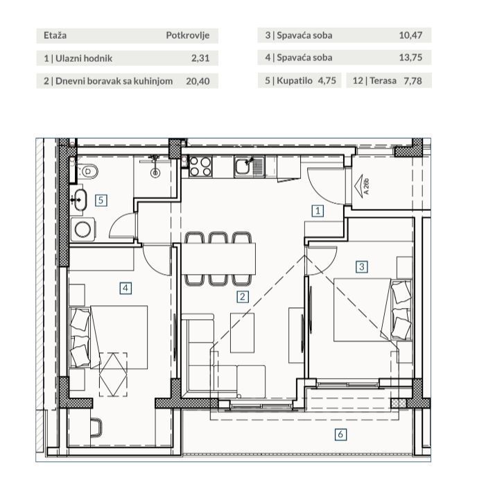 Апартаменты в Будве, Черногория, 59.46 м² - фото 1