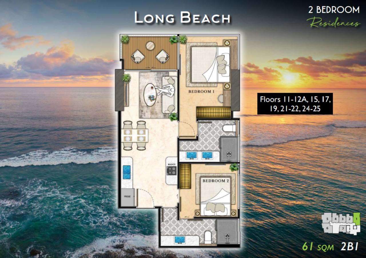 Квартира в Паттайе, Таиланд, 61 м² - фото 7