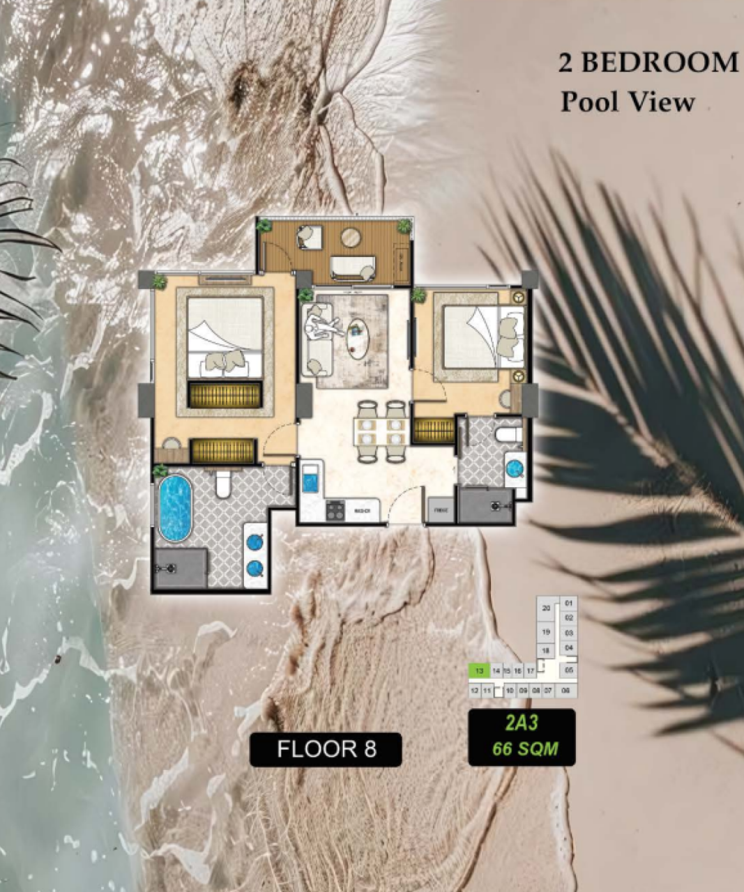 Квартира в Паттайе, Таиланд, 66 м² - фото 2