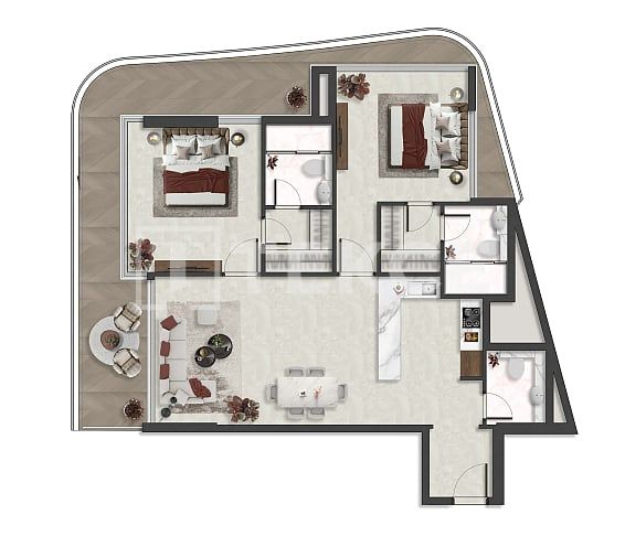 Апартаменты Остров Аль-Марджан, ОАЭ, 90 м² - фото 14
