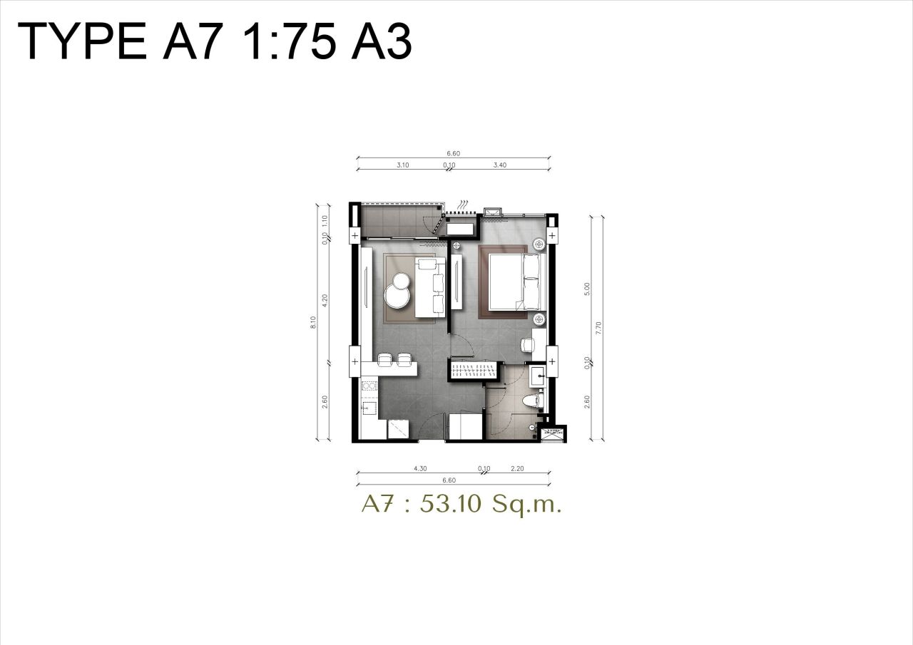 Квартира в Паттайе, Таиланд, 53.1 м² - фото 2