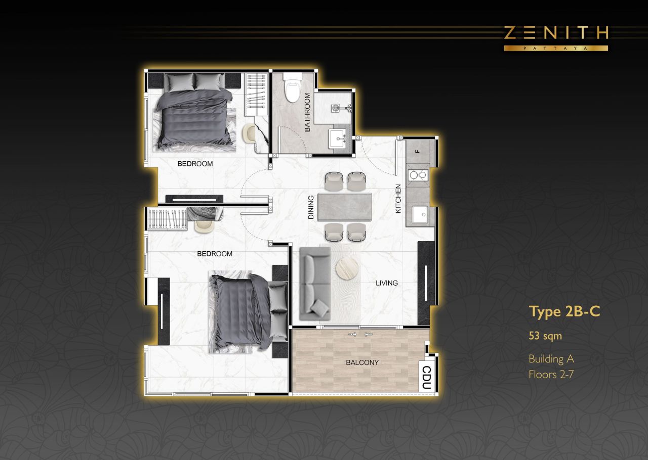 Квартира в Паттайе, Таиланд, 53 м² - фото 2